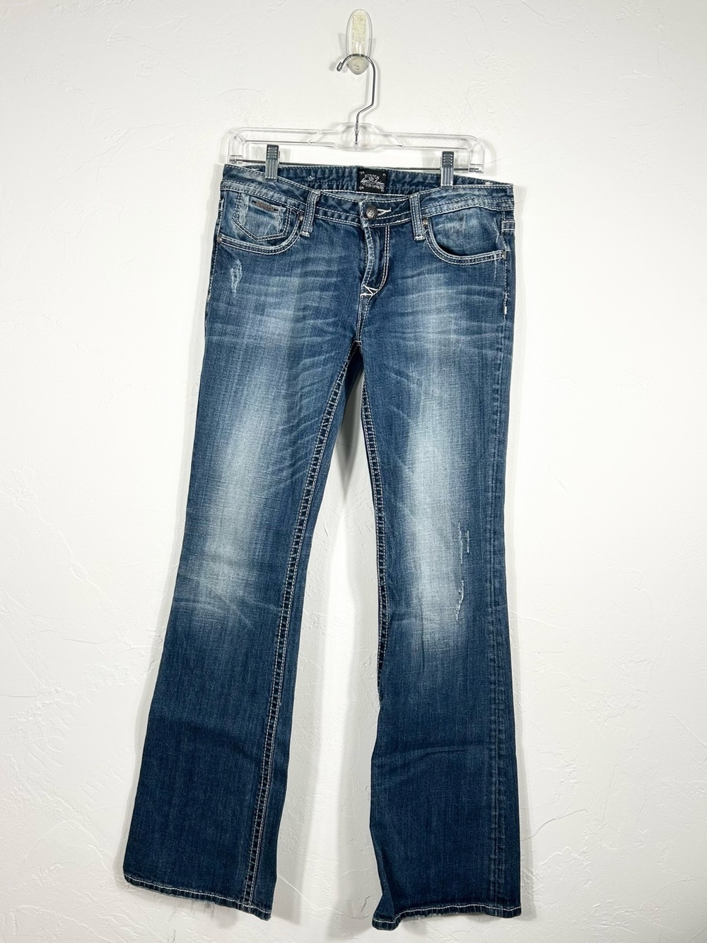 Bebock for Express Y2K Bootcut Jeans Distressed Medium Wash Size 10 Long